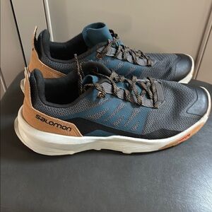 Salomon Patrol Hiking Shoes for Men Climbing, Magnet/Pearl Blue/Tobacco Brown, 8